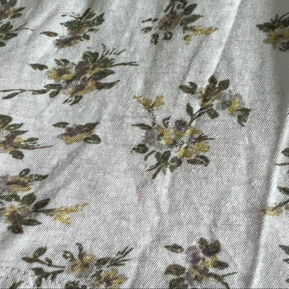 Current/Elliott The Double Ruffle Tee Linen Cotton Pearson Floral 2 - Medium - Picture 11 of 12
